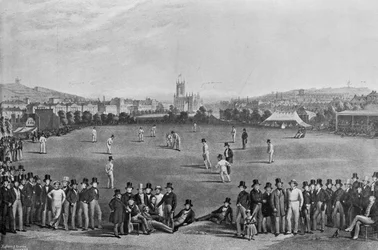 The Cricket Match Between Sussex and Kent at Brighton, from a Print Originally Published in 1849, from Famous Cricketers and Cricket Grounds, Published by Hudson and Kearns, 1895